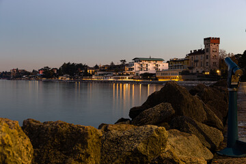Naklejka premium night photography of Desenzano del Garda