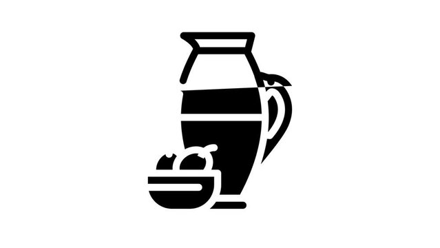 olive oil line icon animation