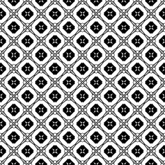 Black and white seamless pattern texture. Greyscale ornamental graphic design. Mosaic ornaments. Pattern template. Vector illustration. EPS10.