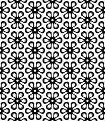 Black and white seamless pattern texture. Greyscale ornamental graphic design. Mosaic ornaments. Pattern template. Vector illustration. EPS10.