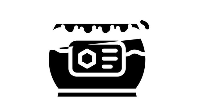 honey jar glyph icon animation