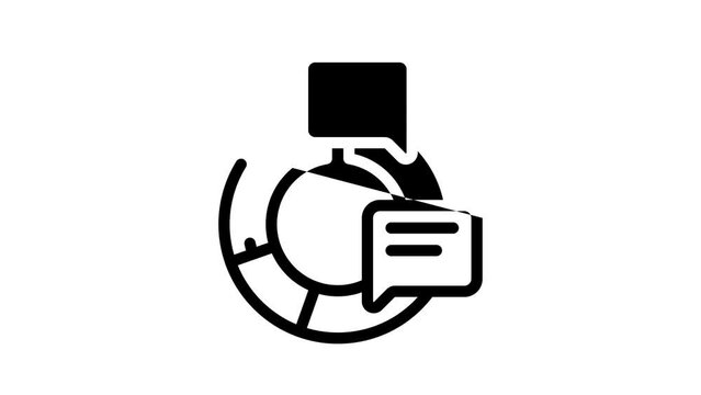 information data science line icon animation