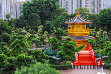 Nan Lian public garden in the city center, view of the Pavilion of Absolute Perfection also known...