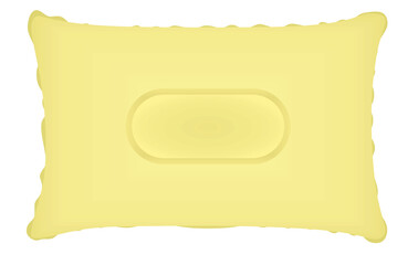 Yellow inflatable  pillow. vector illustration