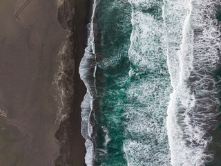 Aerial shot of the pacific ocean at Pichilemu, Chile © freedom_wanted