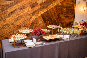 Tasty food on wedding recieption