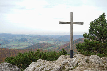 Summit cross on Peilstein in Lower Austria, Austria