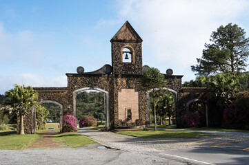 Beautiful and large stone portal on a Brazilian road