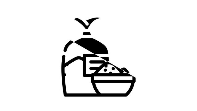quinoa healthcare food line icon animation