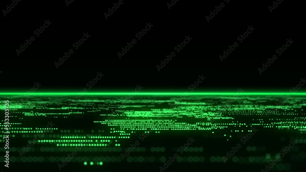 Poster Abstract digital background with matrix. Science backdrop of many particles. Big data visualization. 3d rendering.
