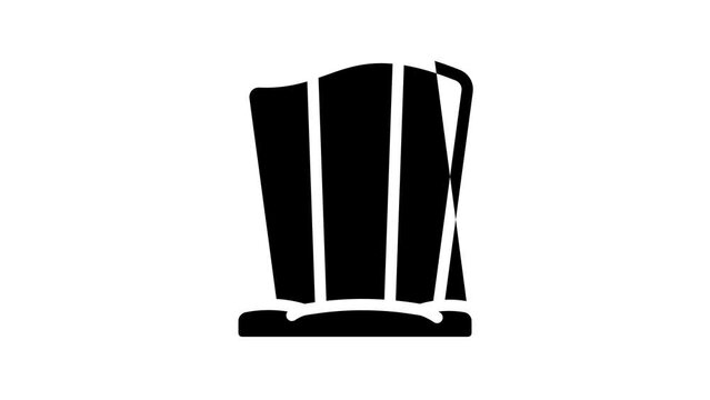 fan hat funny accessory line icon animation