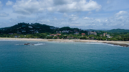 Beautiful aerial view of Tamarindo Beach and Town in Guanacaste Costa Rica
