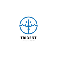 Trident Neptune God Poseidon Triton King Shiva Spear Label logo design