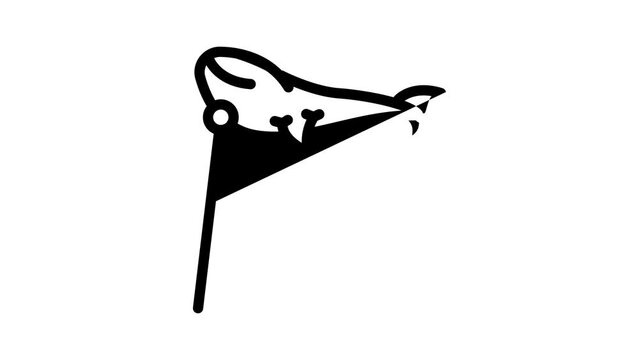 big inflatable kite line icon animation