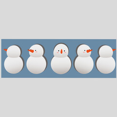 snowman illustration from different angles