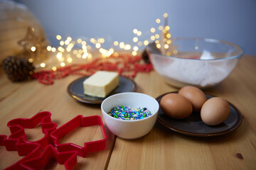 preparation for baking a festive cupcake