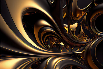 abstract black and gold background with ornament as wallpaper header