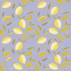 Juicy Lemon Vector Print Pattern Background Print