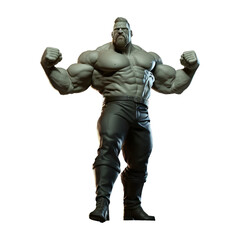Fototapeta na wymiar 3d muscular burly man model png transparent, masculine, 3d character, sculpting