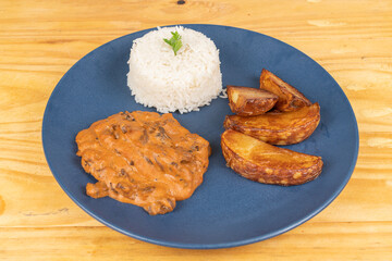 healthy food, Fresh, Top view on wood table.