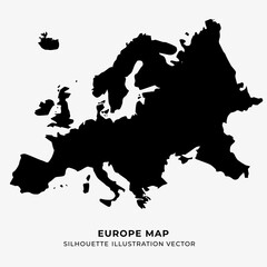 europe map silhouette illustration vector
