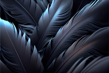 close up of a black feather as abstract background wallpaper header