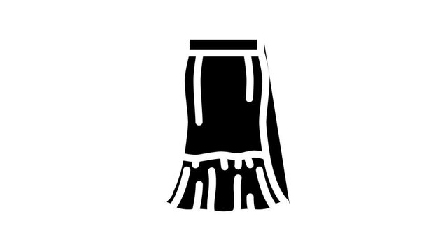 mermaid fishtail skirt line icon animation