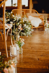 Décoration de la cérémonie laïque pour le mariage d'hiver