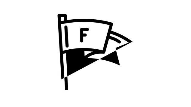 flag fan accessory line icon animation