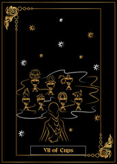 the illustration - card for tarot - VII of Cups.
