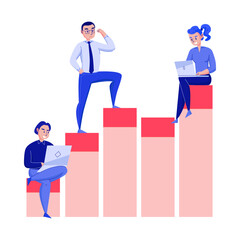 Obraz premium Chart Management Flat Composition