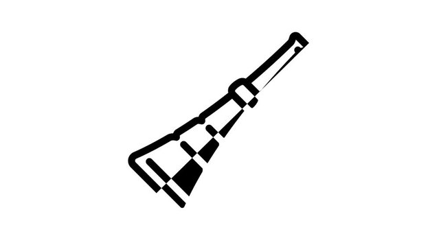 fipple flute line icon animation