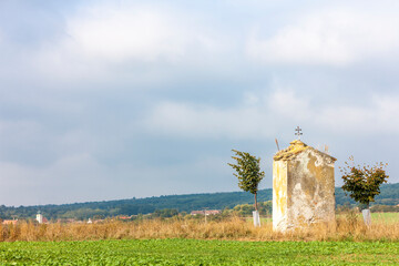ruined calvary chapel near Konice, Znojmo Region, Czech Republic
