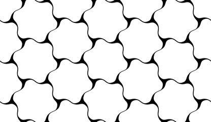 Abstract Seamless Wavy Lines Pattern. Black and White Texture.