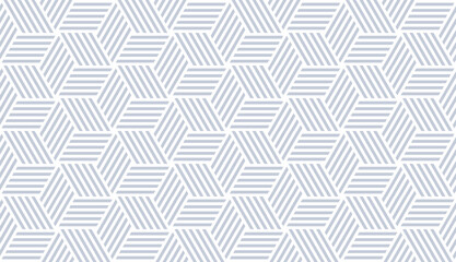Seamless Geometric Op Art Pattern. 3D Illusion. White Textured Background.