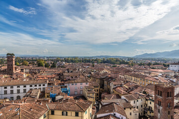 Fototapeta na wymiar Lucca, Italy. Roofs of the city