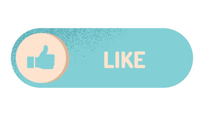 Blue like icon. Graphic element for website, metaphor for interesting content and customer satisfaction. User feedback and opinion. Interface for programs and apps. Cartoon flat vector illustration