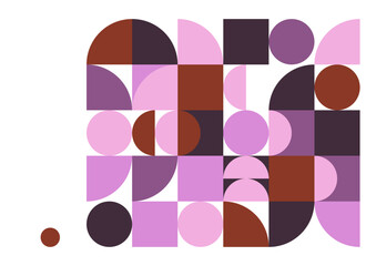 Fototapeta premium Abstract colorful flat mixed geometric mosaic template background with copy space for text. Vector illustration
