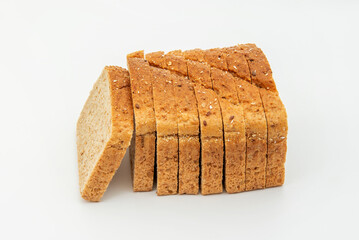 A few slices of whole grain bread with seeds