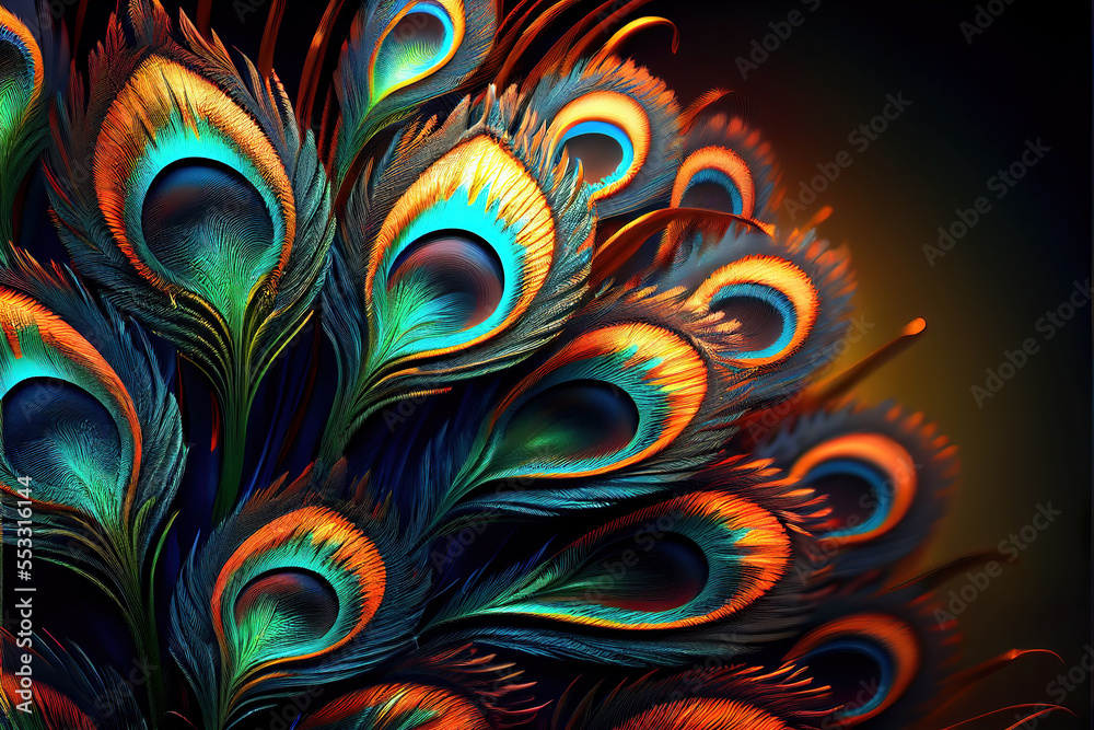 Canvas Prints beautiful colorful abstract peacock feather background as header wallpaper
