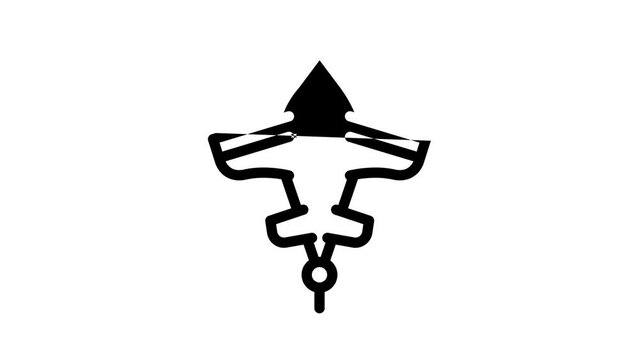 airplane shape kite line icon animation