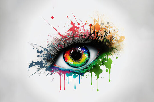 Conceptual abstract picture of the eye, graffiti style