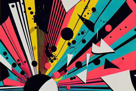 Fototapeta cartoon style abstract colorful pop art background