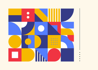 Fototapeta premium Abstract geometric pattern background design in retro style. Vector illustration.
