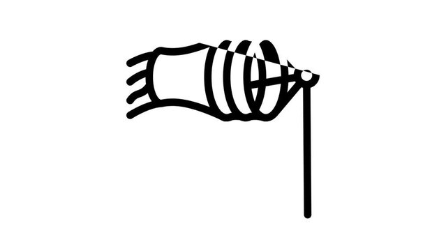 parafoil kite line icon animation