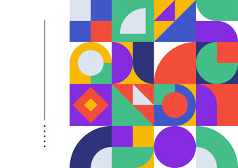 Abstract geometric pattern background design in retro style. Vector illustration.