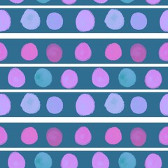 Abstract circle seamless watercolor paint polka dots pattern for wrapping paper and fabrics and linens