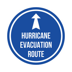 Hurricane evacuation route road sign