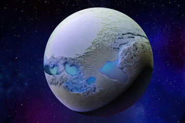 Fototapeta na wymiar Crystalline Beauty of an Icy Exoplanet.