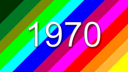 1970 colorful rainbow background year number